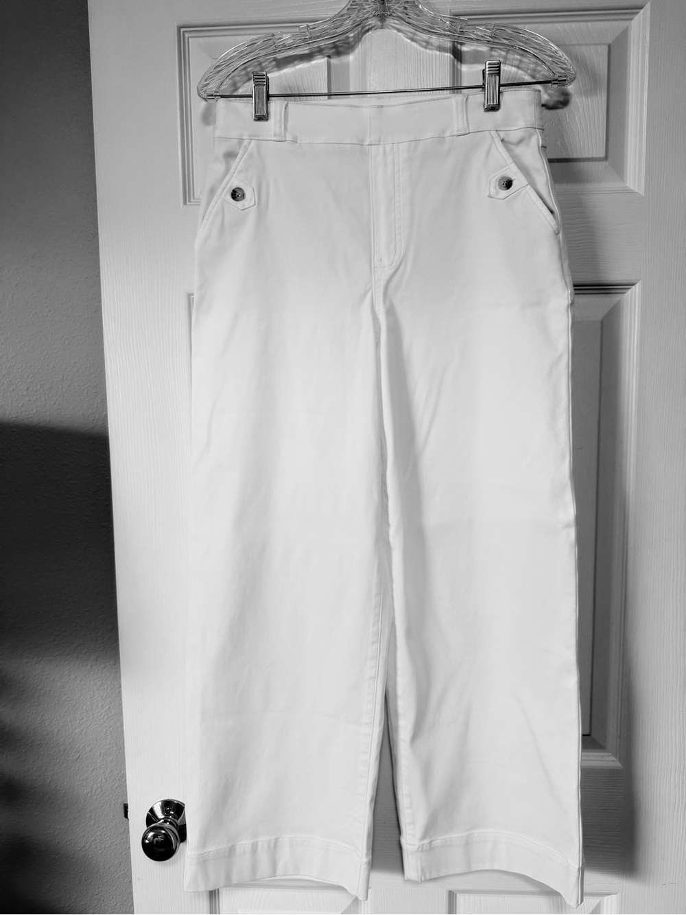 SPANX White High-Waist Wide Leg Trousers